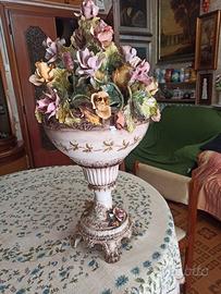 Vaso in ceramica tipo Capodimonte