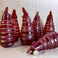 n.6 vasi in vetro soffiato, molato e battuto