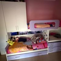 Cameretta a castello a ponte 3 letti