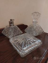 Set da toilette vintage in cristallo 