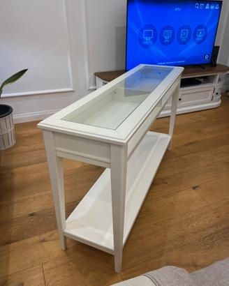 Consolle in legno laccato bianco