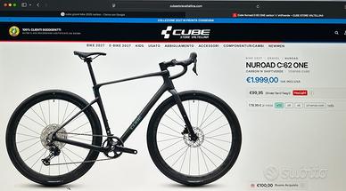 Bicicletta Gravel CUBE 28/L in carbonio.