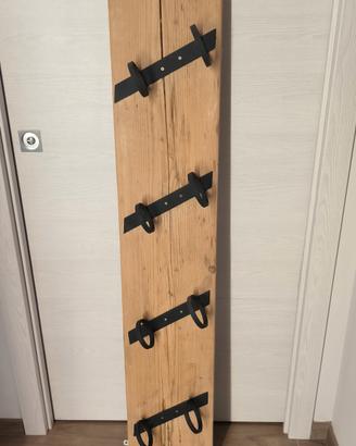 Portabottiglie fatto a mano, legno massello
