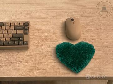 poggiapolsi per mouse trapuntato a forma di cuore