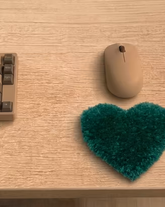 poggiapolsi per mouse trapuntato a forma di cuore