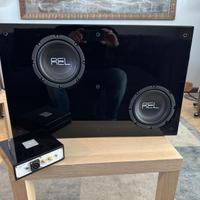 REL HABITAT subwoofer attivo e staffa da pavimento
