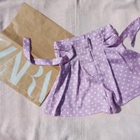 Shorts Zara bianchi e lilla a pois, S