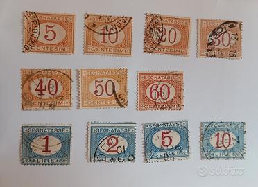 Regno1870/1890- Segnatasse arancio e azzuro