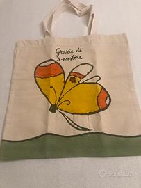 Borsa in tela di canapa con stampe di ‘Pascucci’