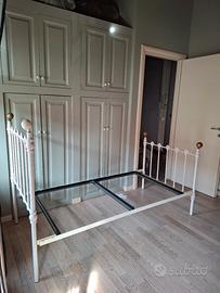 Letto singolo in ferro battuto bianco 