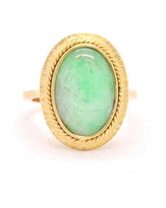 Anello oro giallo con giada