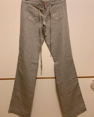 Pantaloni da donna estivi in lino e cotone