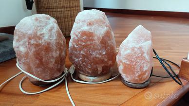3 Lampade di sale Himalayano originali
