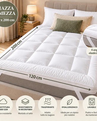 Topper Morbido per Letto 120x200 – Piazza e Mezza