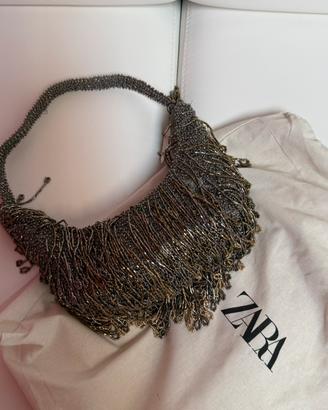 Borsa FRINGED SHOULDER BAG Zara