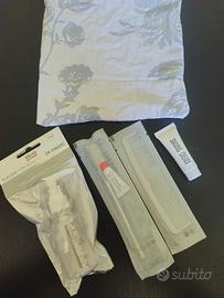 set viaggio aereo hotel pettine pochette spazzolin