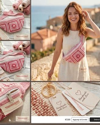 Marsupio Donna Uncinetto Cotone SIMONAMI CROCHET 