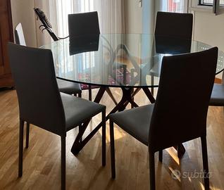 TAVOLO DESIGN PORADA CIRCE PIANO IN VETRO 150cm