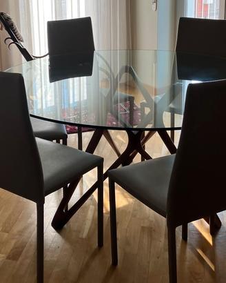 TAVOLO DESIGN PORADA CIRCE PIANO IN VETRO 150cm