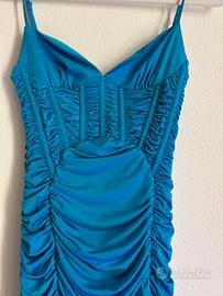 Vestito Celeste Blu Zara XS aderente