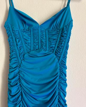 Vestito Celeste Blu Zara XS aderente