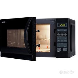 Forno microonde Sharp R742 inw nero + piatto crisp