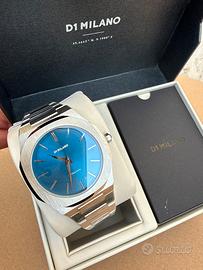 Orologio d1 milano al quarzo fondo blu in acciaio