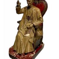 Papa Leone XIII scultura  in gesso del 1900 +firma