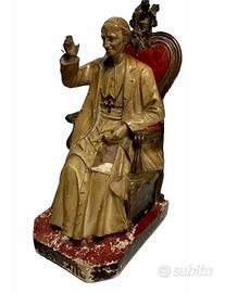 Papa Leone XIII scultura  in gesso del 1900 +firma