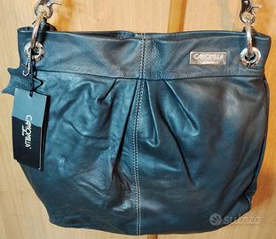 Borsa Camomilla in pelle nera