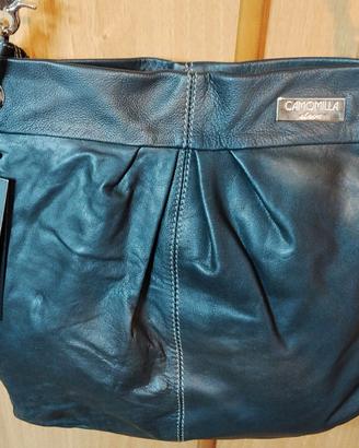 Borsa Camomilla in pelle nera