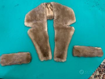 Collo e polsini vintage in visone