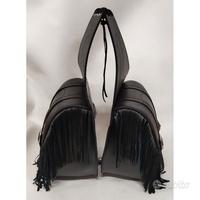 Borse a bisaccia grande frange pelle Moto Custom
