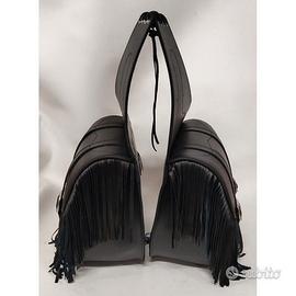 Borse a bisaccia grande frange pelle Moto Custom