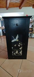 mobiletto legno nero stile orientale 