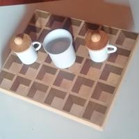 vassoio mosaico  in legno 