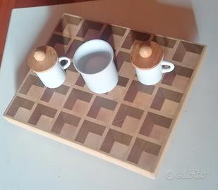 vassoio mosaico  in legno 
