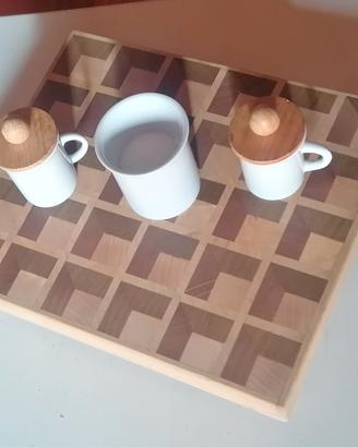 vassoio mosaico  in legno 