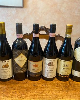 8 bottiglie barolo cantine varie 1999/2019