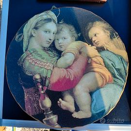 quadretto tondo Madonna della seggiola vintage 