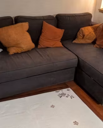 Divano letto con chaise-longue contenitore