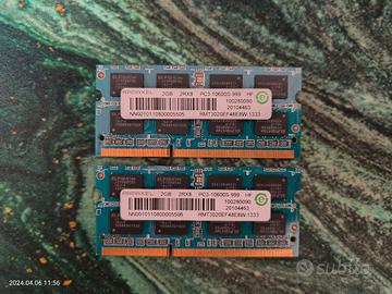 2x2 gb RAM DDR3 1333 MHz