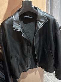 Giacca Zara effetto pelle nera oversize taglia XL