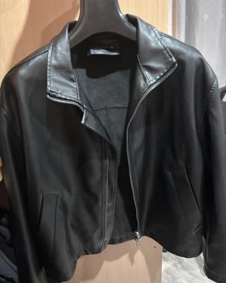 Giacca Zara effetto pelle nera oversize taglia XL