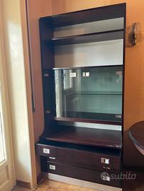 Mobile contenitore. Libreria con vetrina.