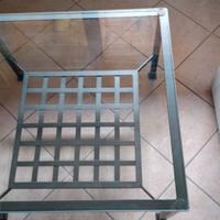 Tavolino vintage IKEA Granas in vetro e ferro