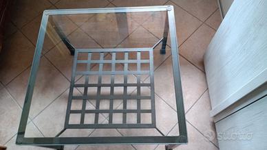 Tavolino vintage IKEA Granas in vetro e ferro