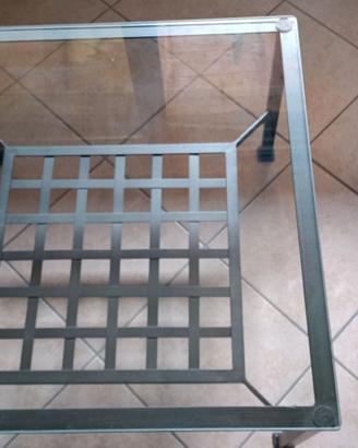 Tavolino vintage IKEA Granas in vetro e ferro