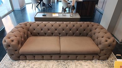 Divano Chesterfield moderno 3 posti in vera pelle