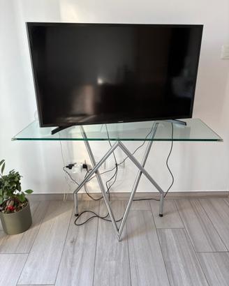 Base porta TV in cristallo